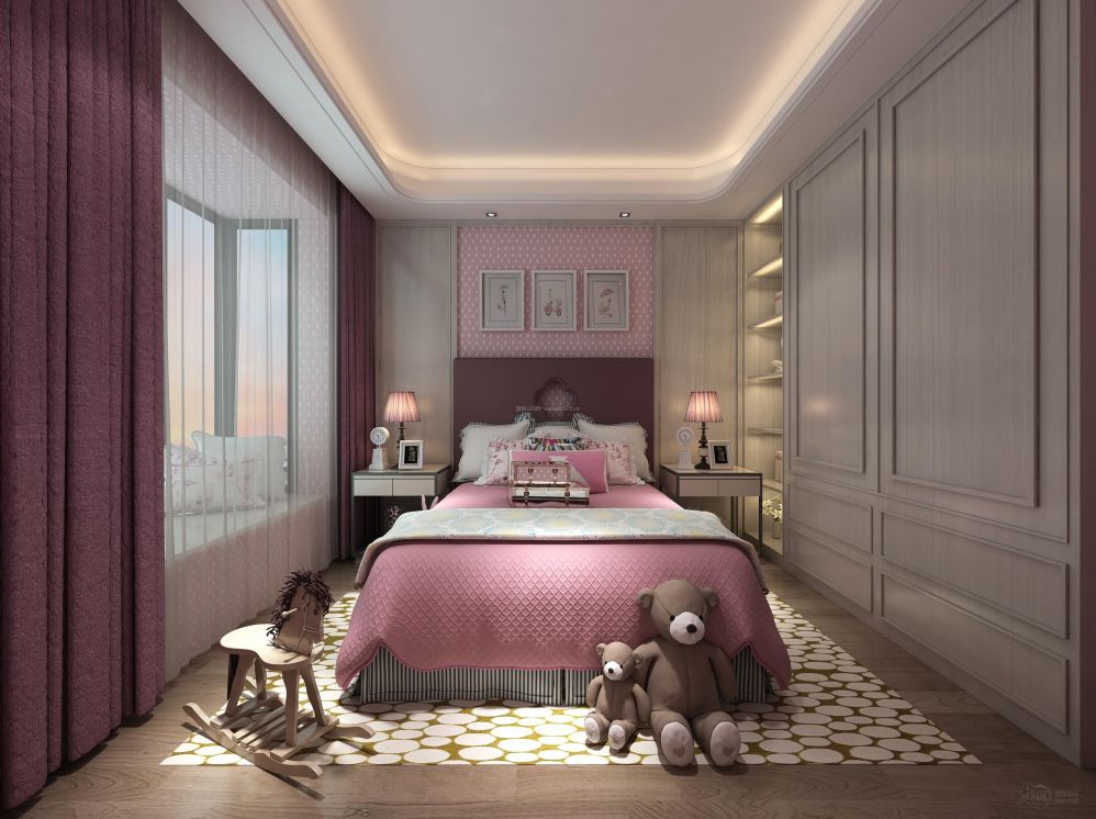 2023现代新中式风格女儿房间布置装修效果图片大全