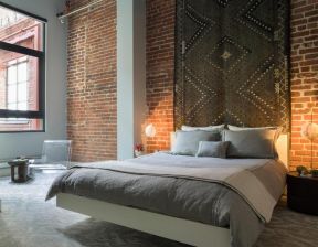 现代工业风格卧室壁床设计效果图