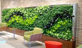2023办公室室内绿色植物墙设计