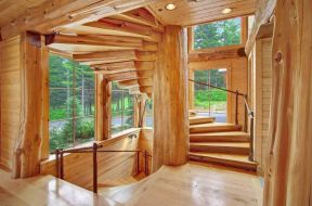 2023别墅木结构楼梯设计装饰大全