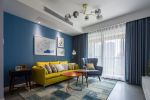 现代北欧风格客厅黄色沙发装修效果图片2023