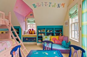 儿童房颜色家具书架装修效果图片 