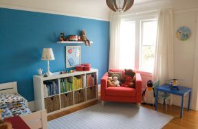 家具书架 2020蓝色儿童房间装修效果图