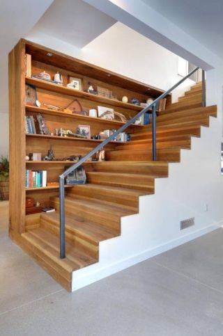 2023木结构楼梯书柜设计
