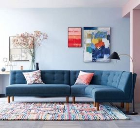 北欧温馨客厅半圆形沙发装潢设计图