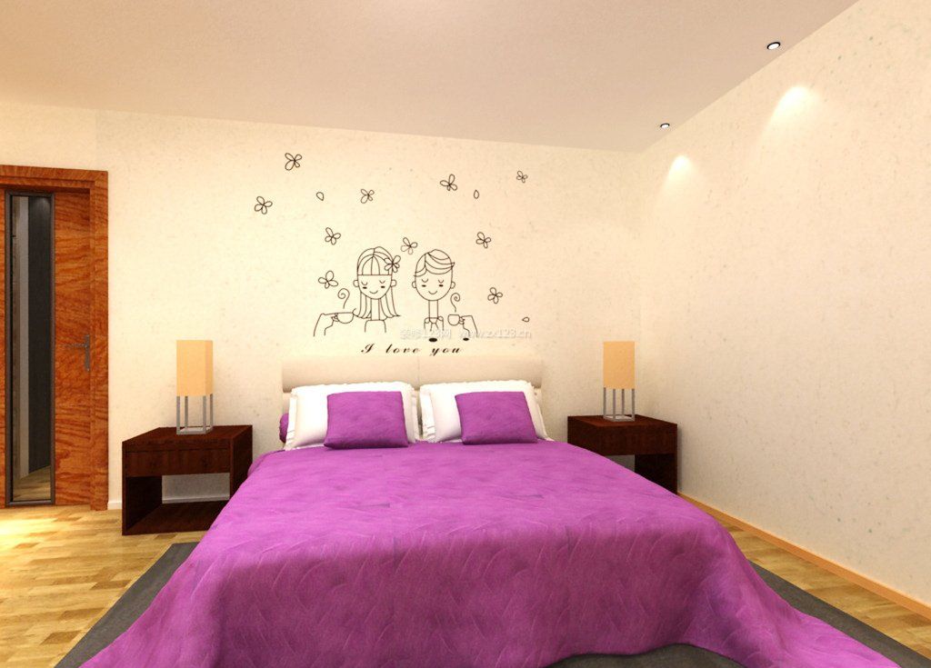 2023女生卧室背景墙硅藻泥效果图片
