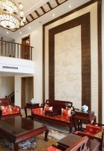 2023中式别墅客厅实木沙发装修