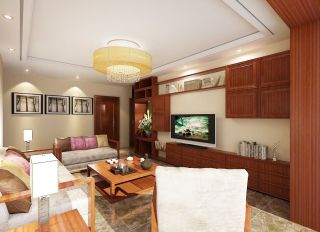 2023中式实木家具客厅装修图