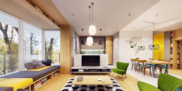 晓时代公寓现代风格52㎡设计方案