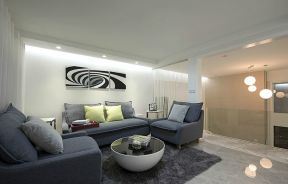 2023现代家庭客厅组合布艺沙发装修设计图片