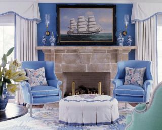 2023客厅蓝色沙发效果图大全