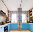 2023小公寓厨房蓝色橱柜效果图