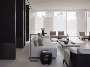 现代风格黑白色调客厅家装效果图