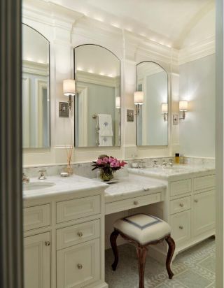 卫生间洗手台梳妆镜设计效果图