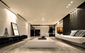 2023现代风格家装客厅白色茶几装修效果图片