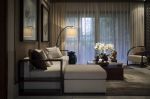 2022新中式客厅纯色窗帘设计装修效果图片