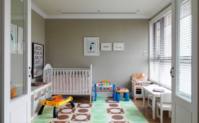 2023简约美式风格婴儿房室内装修效果图片