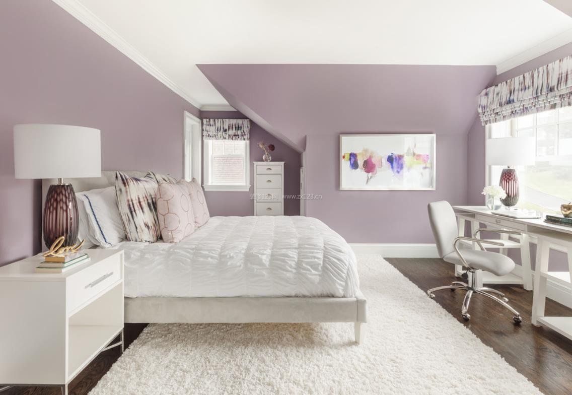 2023浅紫色卧室家居设计