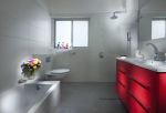 10平米卫生间浴室柜红色装修设计图