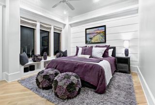 2023紫色家居设计卧室地毯效果图