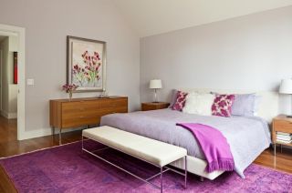 2023紫色家居卧室地毯设计效果图