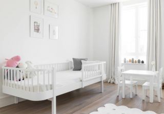 白色欧式家具儿童床设计图片