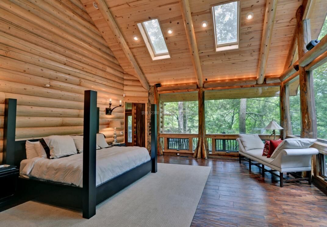 北美木屋卧室天窗设计图片
