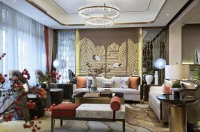 2020时尚新中式客厅效果图 客厅沙发背景墙装饰