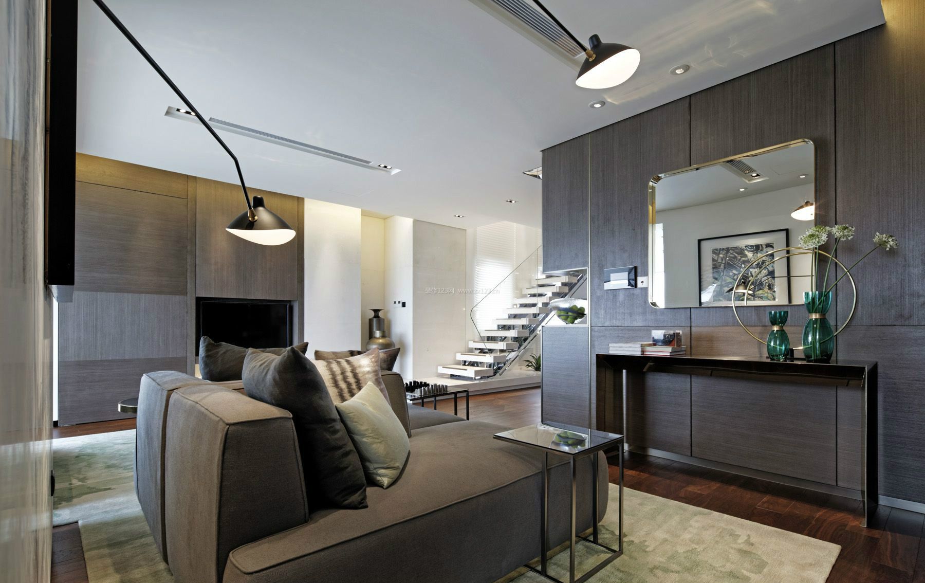 2023酒店式公寓客厅布艺沙发装修设计图片