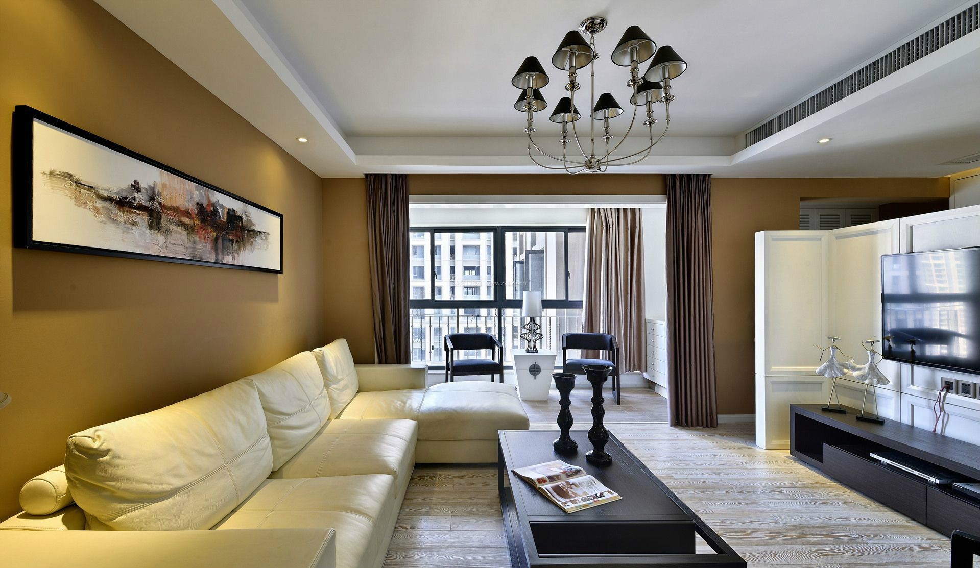 现代风格家装 2020客厅白色沙发效果图