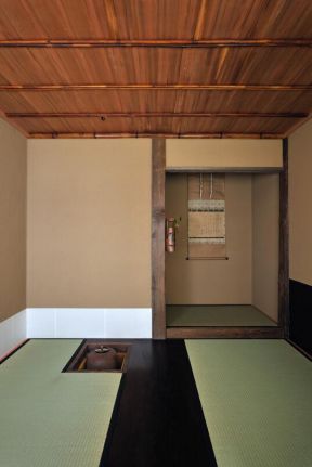 日式风格家居茶室木吊顶装修效果图