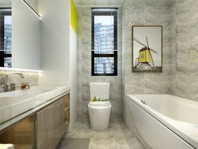 现代家居卫生间带浴缸装修效果图