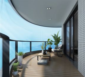 2020现代别墅阳台装修设计 阳台地板装修效果图