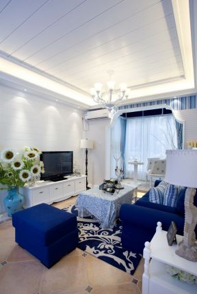 2023地中海风格客厅地毯居家装修装饰图片
