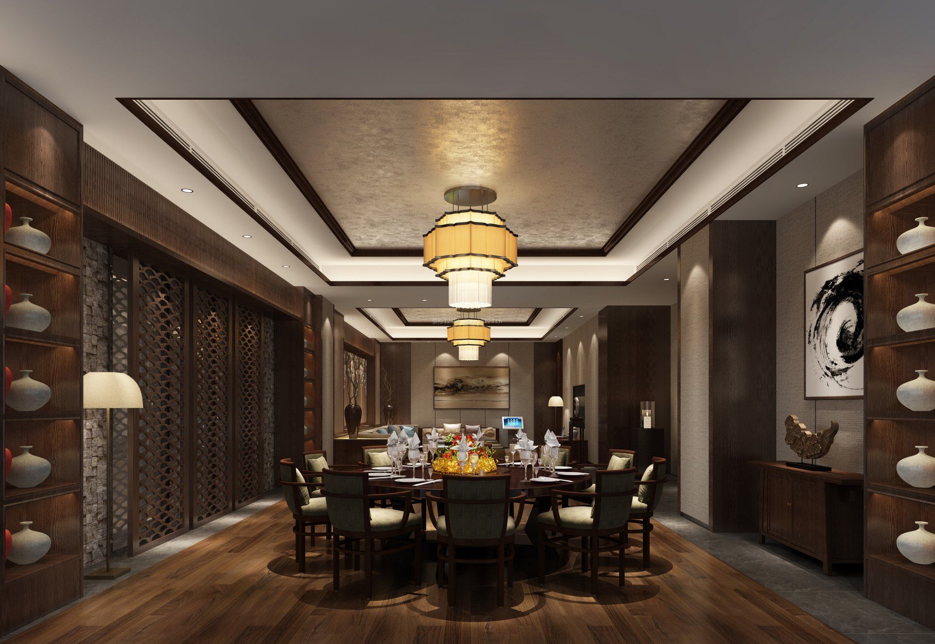 广州嘉冠酒店会所中式风格1524平米装修效果图案例