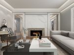 2023现代家庭客厅壁炉电视墙装修设计效果图