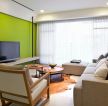 60平室内电视墙绿色设计图