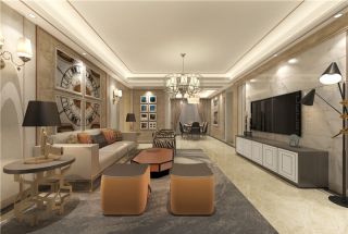 2023大型现代简欧客厅装饰画装修效果图