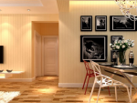 钻石湾三室两厅现代风格暖色调效果图