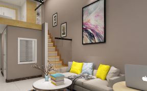 2023北欧简约风格家居小户型客厅楼梯设计图片
