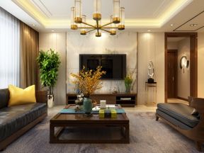 新中式风格客厅装修效果图大全 2020客厅装饰品摆设图