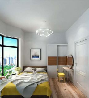 2023小户型现代风格卧室入墙式衣柜装修效果图片
