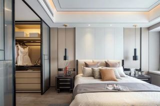 2023现代中式风格家居卧室背景墙效果图