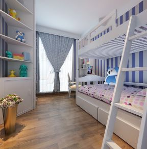 2023现代经典欧式儿童房高低床装修效果图