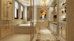 2023奢华欧式别墅浴室浴缸装修图片