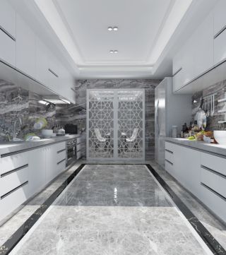 2023经典复式别墅室内厨房装修实景图片