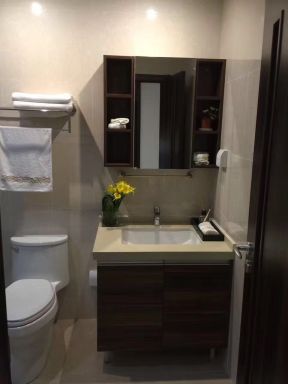 现代美式家居卫生间浴室柜设计装修效果图