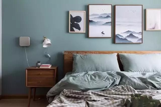 2023卧室现代风格硅藻泥背景墙装修效果图片赏析