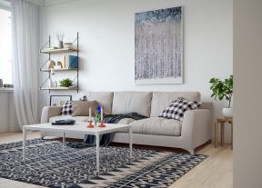 2023现代风格客厅布艺三人沙发装饰图片