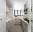 现代美式厨房白色墙砖装修效果图